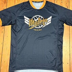 Maloja Men's Navy Cycling Tee with Orange Trim